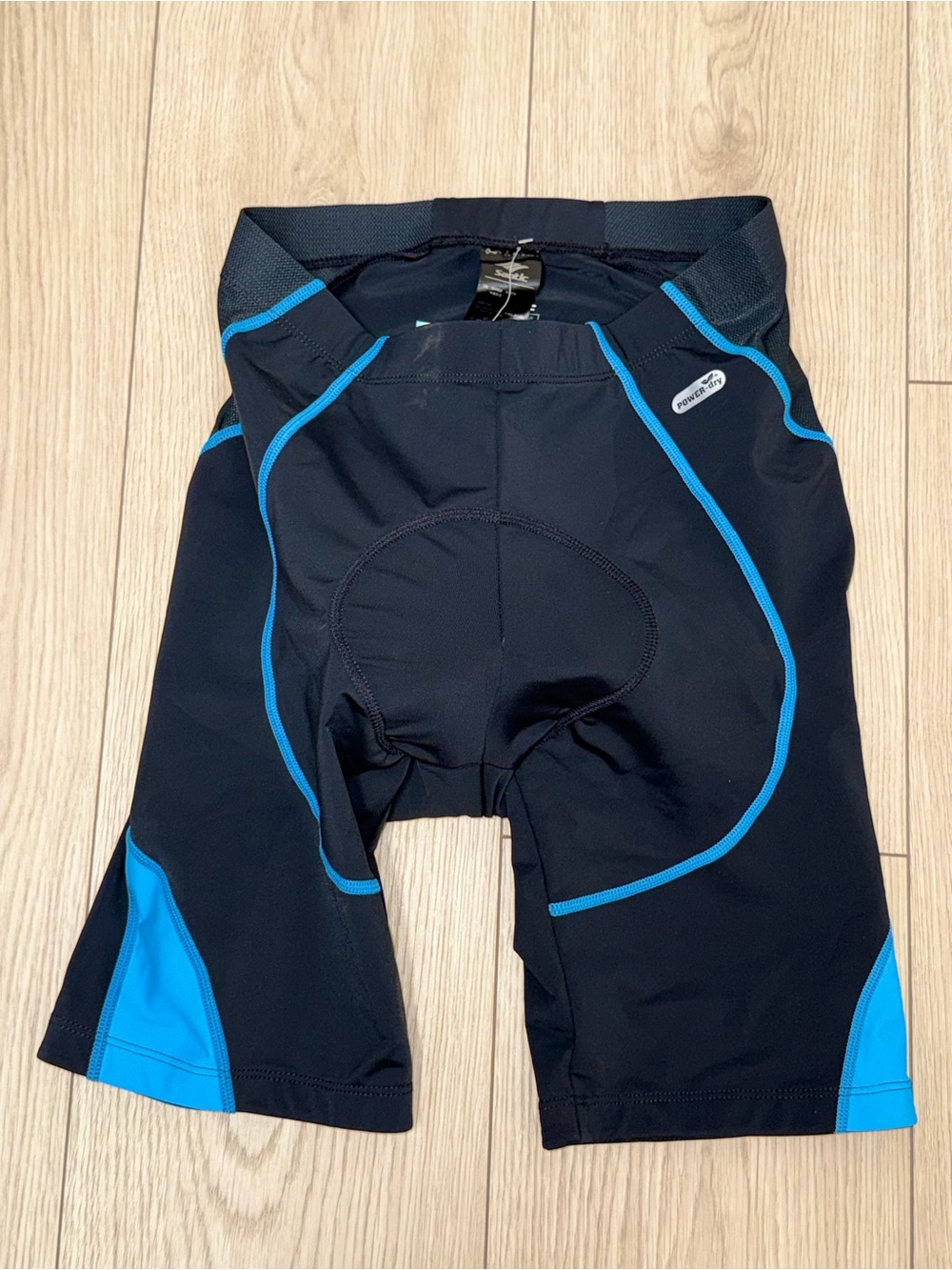 Santic Mens Athletic Medium Black & Blue Padded Cycling Compression Shorts